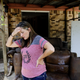 Angela Lopez stands on the back porch of her home, which was flooded, in Beaumont, Texas, in September. Photo: AP